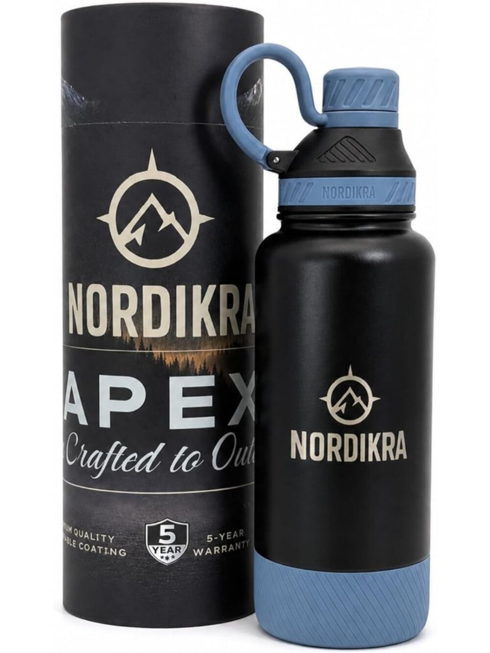 32oz Insulated Stainless Steel Water Bottle - Leakproof, Blue, Perfect for